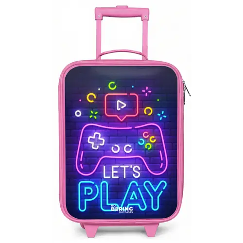 Neoncontroller tegen een bakstenen muur Kinderkoffer - Roze klein -zz3dotto