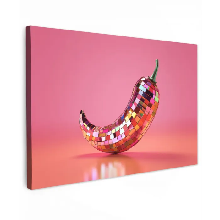 Peper - Disco - Rood - Glitter canvas 2cm klein -z3d