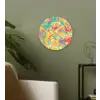 Geel - Roze - Blauw - Retro Wandcirkel plexiglas klein -sfeer3