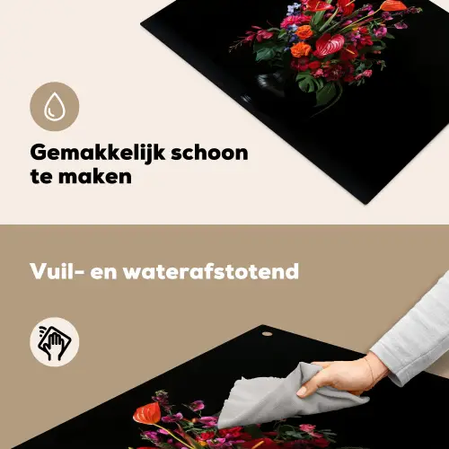 Bloemen - Boeket - Sierlijk Inductie beschemer met haakjes klein -ky-schoon-nl