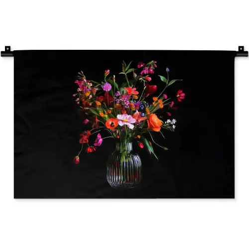 Boeket - Veldbloemen - Vaas Wandkleed katoen klein -zz3d