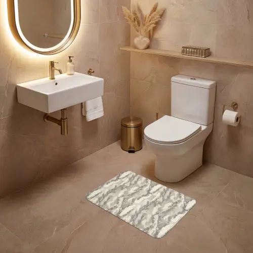 Slang - Patroon - Taupe WCmat klein 1009 -sfeer3