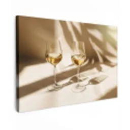 Wijn - Wijnglazen - Wit Tuinposter op houten frame 2 cm dik klein -3d