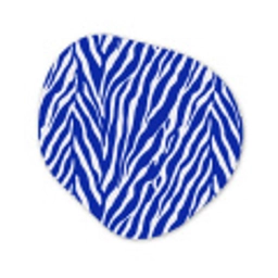 Zebra - Patroon - Kobalt - Blauw Wandcirkel Organisch Aluminium middel 851 -3d