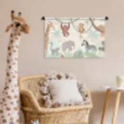 Jungle - Dieren - Groen Wandkleed katoen klein -wsfeer5_kind