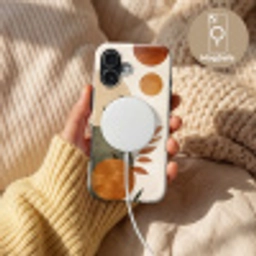 Vormen - Rond - Bladeren - Beige Toughcase MagSafe Apple iPhone 17 klein -USP_MagsafeV