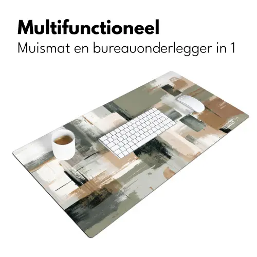 Penseelstreken - Abstract - Aardetinten Muismat XXL klein -sfeer4