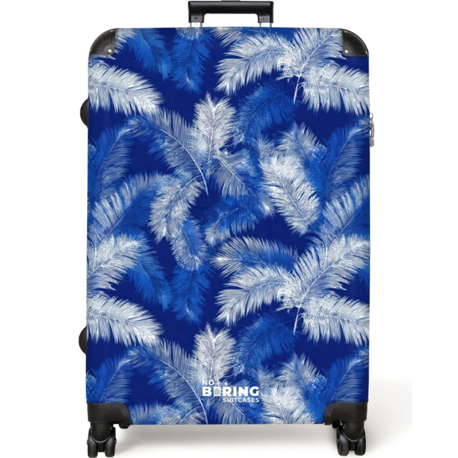 Palmblad - Patroon - Blauw NBS - Large koffer - Volwassenen Unisex groot -zzzzzzzzkaufland2