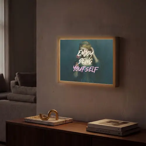 Vrouw - Roos - Quote Light Box met batterij (Wandlamp) middel -sfeer1