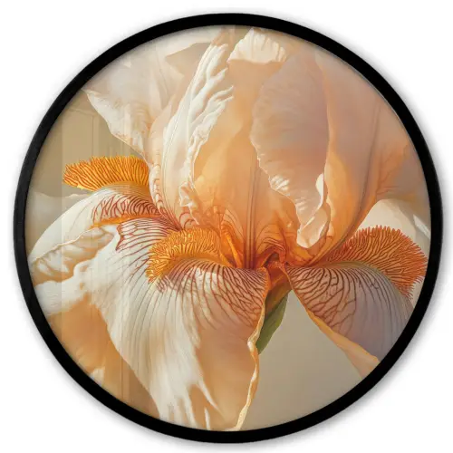 Close up - Oranje - Iris Fotolijst rond zonder passe partout klein -3d