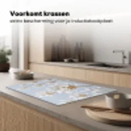 Illustratie - Bloemen - Blauw Inductie beschermer vinyl 3mm klein -sfeer1