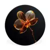Orchidee - Doorzichtig - Bloem Wandcirkel aluminium klein -3d