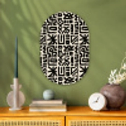 Geometrisch - Figuren - Zwart Wandcirkel Ovaal Forex klein 630 -sfeer2