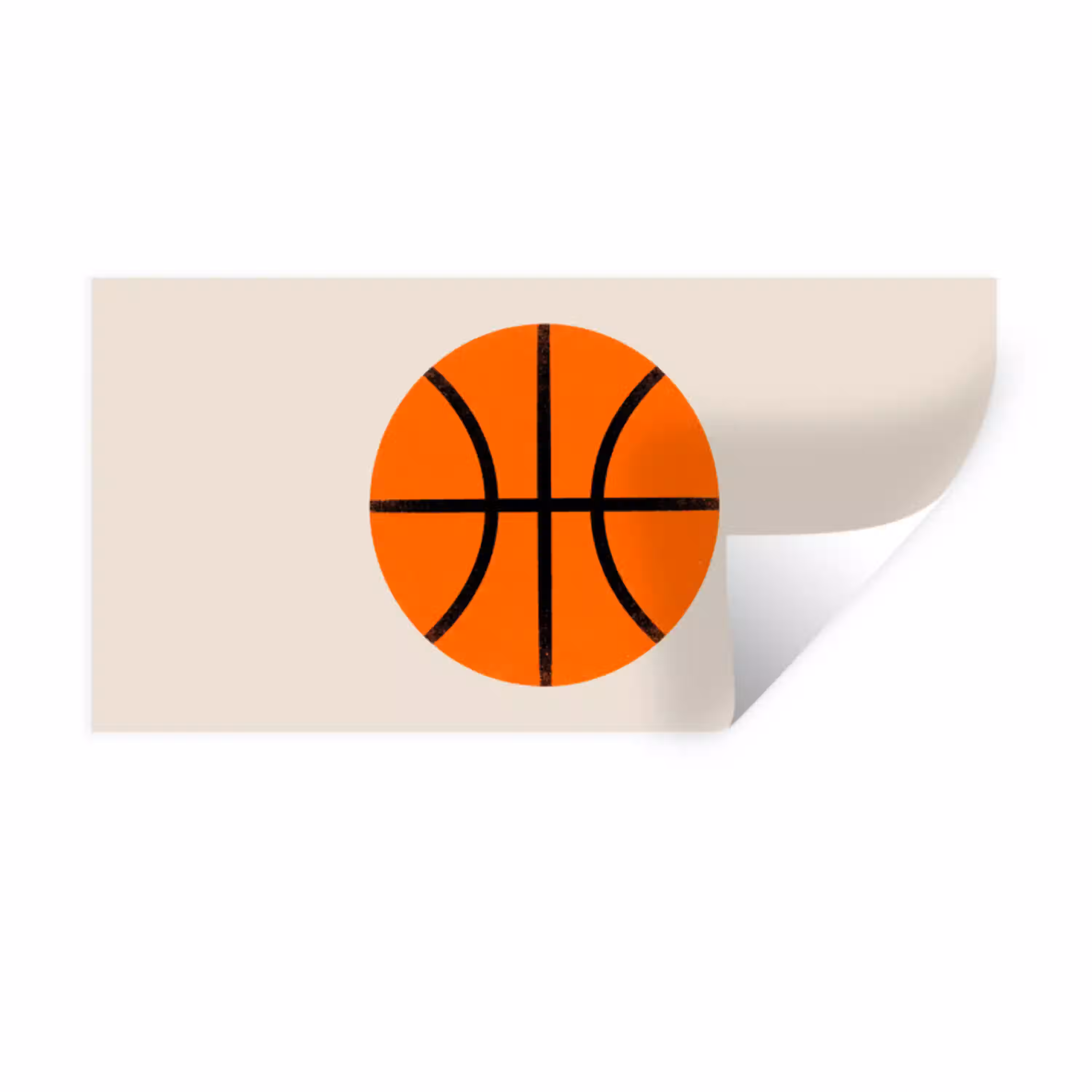 Basketbal - Bal - Sport - Illustratie - Oranje Muursticker klein -3d