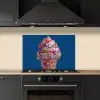 Ijsje - Hoorntje - Steentjes - Blauw keuken achterwand spatscherm klein -sfeer1