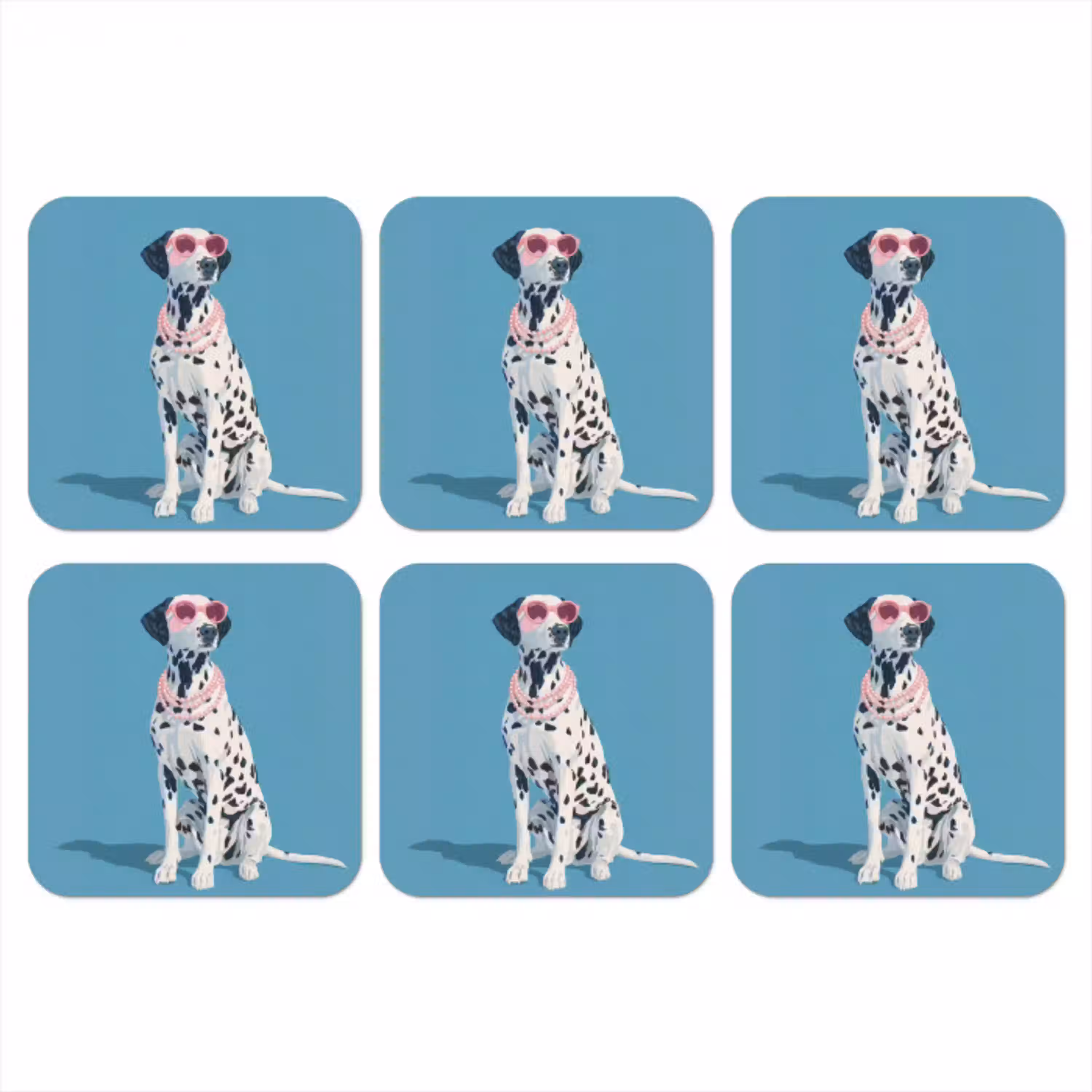 Dalmatiër - Zonnebril - Blauw onderzetter kurk middel -3d