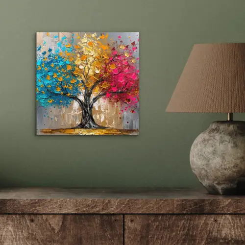 Boom - Kleurrijk - Grijs - Modern aluminium wit klein -sfeer2