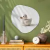 Badeend - Minimalistisch - Wit Wandcirkel Organisch Aluminium middel -sfeer2