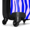 Zebrapatroon blauw en lila NBS - Handbagage koffer - Volwassenen Unisex middel -wiel