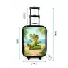 Krokodil op het strand Kinderkoffer - Zwart klein -productfoto_formaten