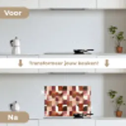 Geometrie - Modern - Retro keuken achterwand spatscherm klein 900 -voor_na_NL
