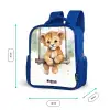 Leeuwenwelpje met schommel illustratie Kinderrugzak - Blauw middel -productfoto_formaten