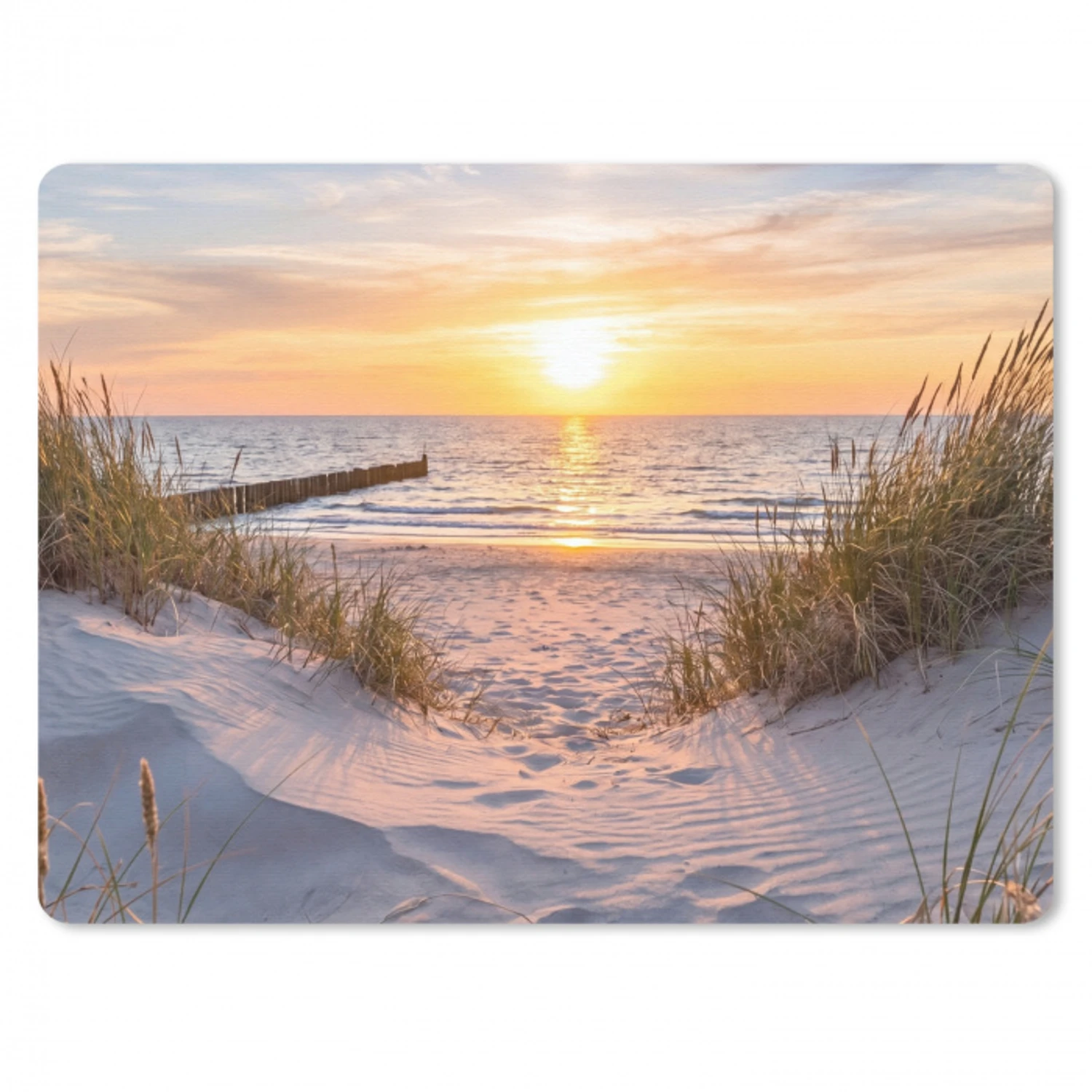 Strand - Zonsondergang - Natuur - Landschap muismat rubber klein -3d