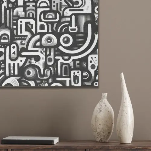 Symbolen - Abstract - Grafisch - Zwart PET vilt klein -sfeer6_closeup