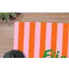 Patroon - Oranje - Fijn - Strepen muismat rubber klein -closeup