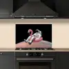 Astronaut - Flamingo - Zwemband - Roze keuken achterwand spatscherm klein -sfeer1