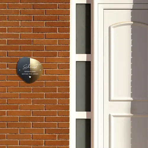 Half goud zwart - Sierlijk Naambord Organisch middel -sfeer3