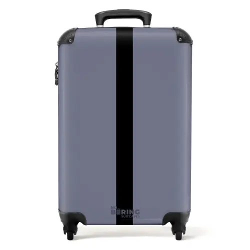 Minimal - Grijsblauw met zwarte streep NBS - Handbagage koffer - Unisex middel -productfoto_recht