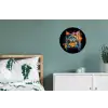 Kat - Graffiti - Kleurrijk - Wafel - Eten Wandcirkel aluminium klein -slaapkamer