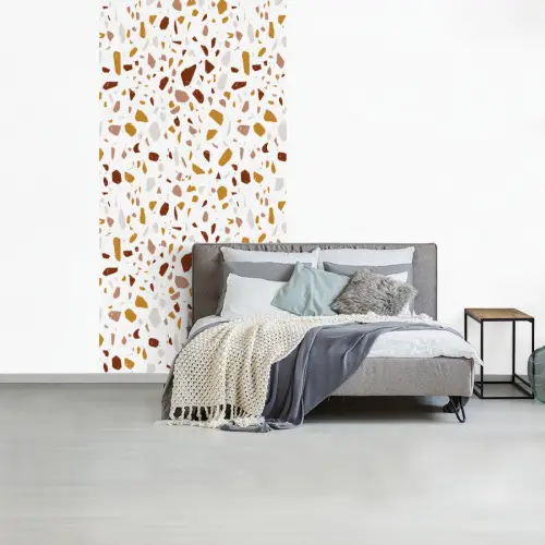 Terrazzo -  Patroon - Wit - Urban fotobehang vinyl groot 64 -slaapkamer