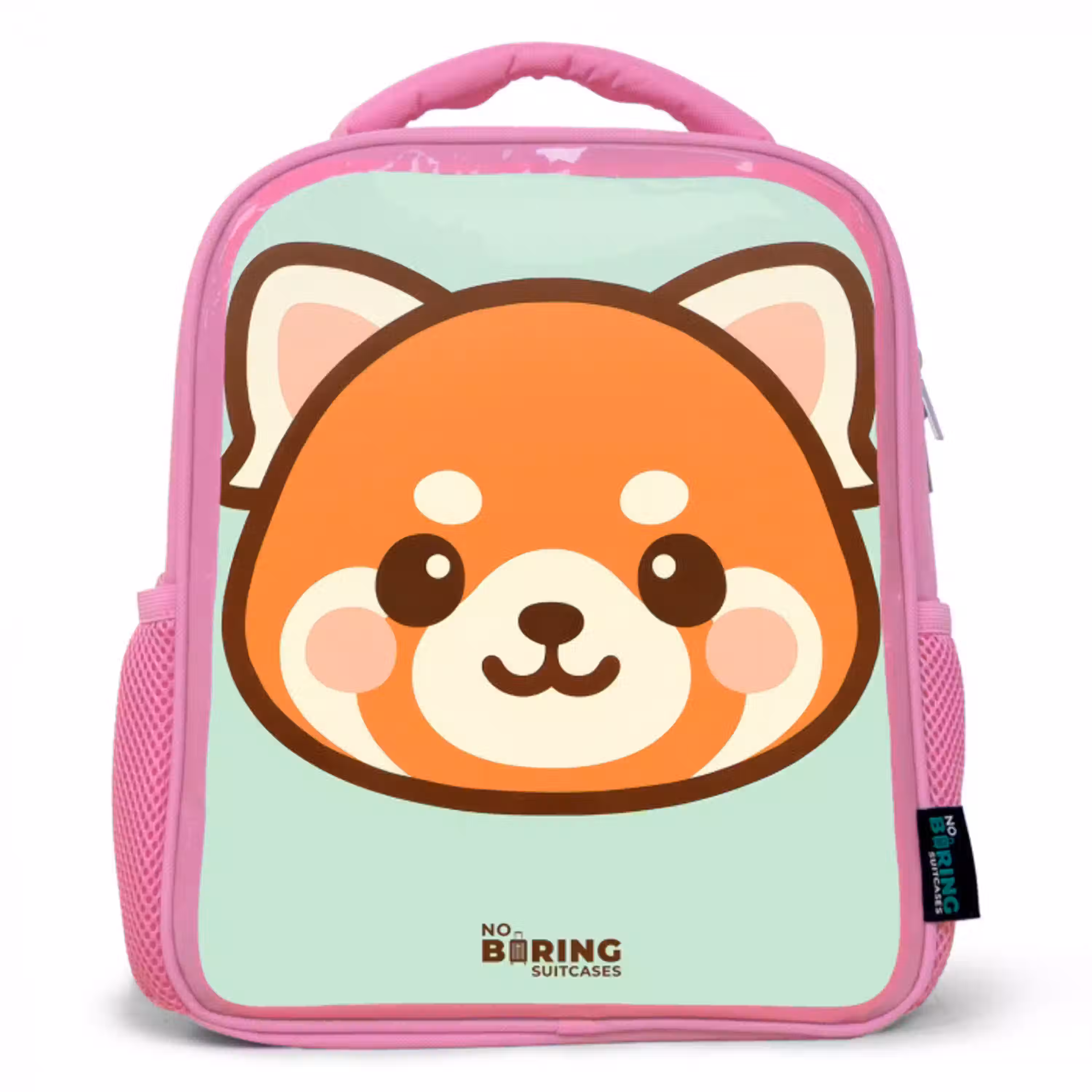 Kawai - Rode panda - Groen Kinderrugzak - Roze middel -3d