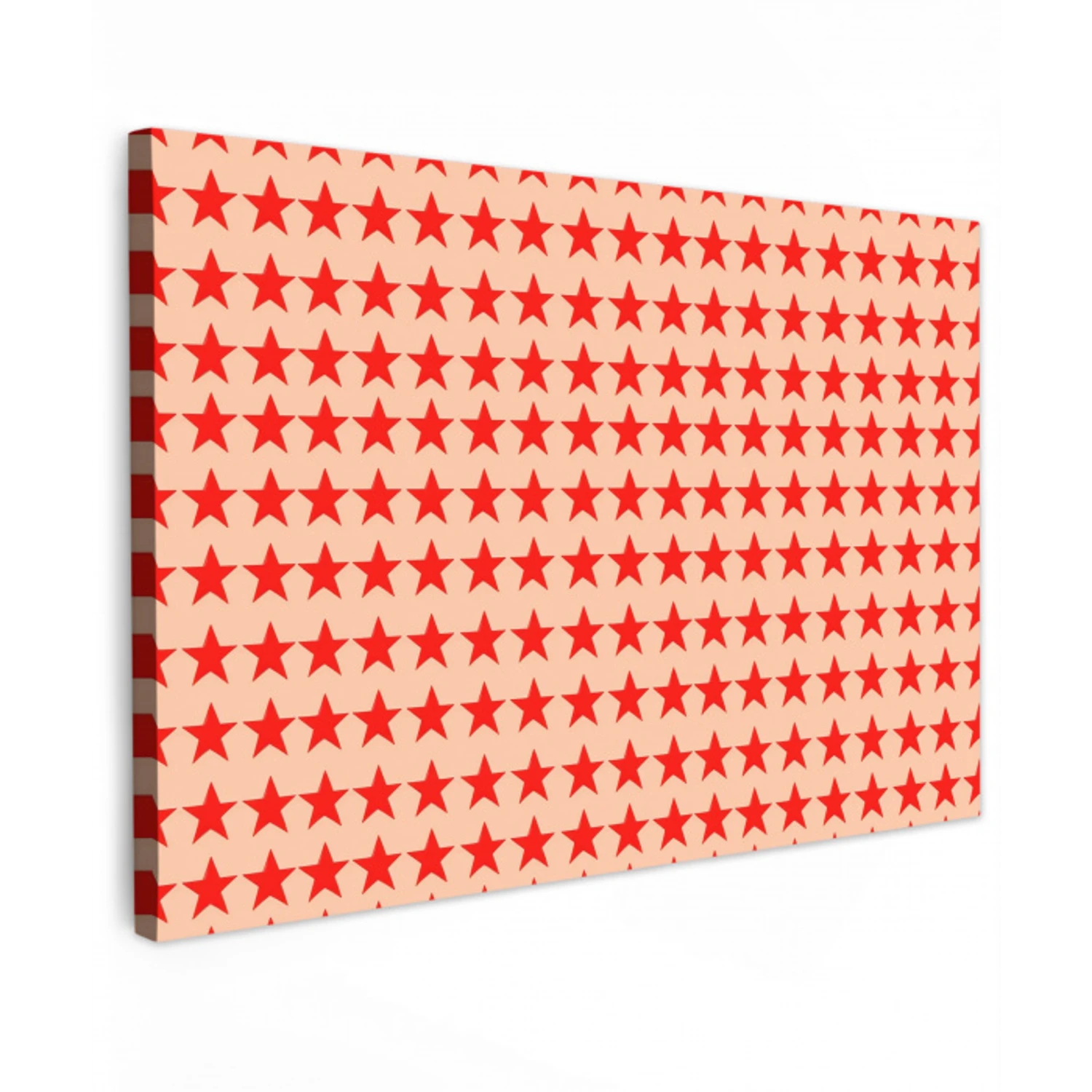 Patroon - Sterren - Rood canvas 2cm klein 34 -z3d