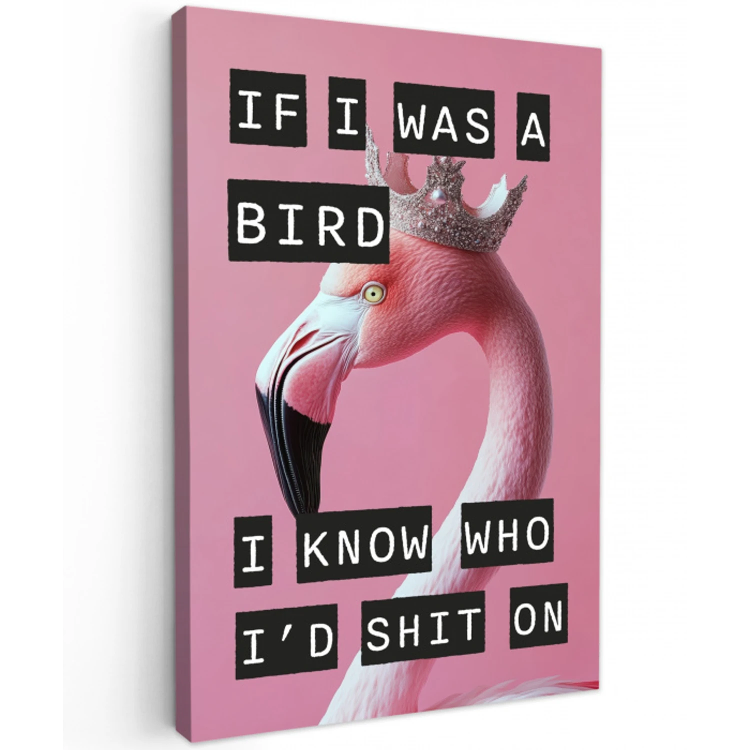 Flamingo - Roze - Vogel - Decoratie canvas 2cm klein -z3d