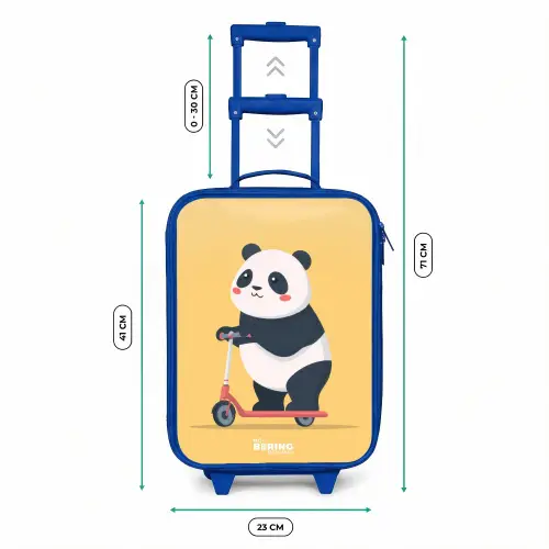 Panda - Step - Geel Kinderkoffer - Blauw klein -productfoto_formaten