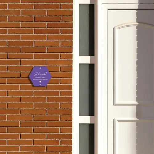 Donkerpaars - Sierlijk Naambord Hexagon klein -sfeer3-hexagon-XS