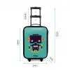 Groene robot Kinderkoffer - Zwart klein -productfoto_formaten