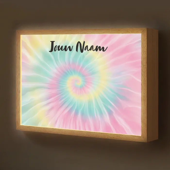 Tie Dye - Pasteltinten - Roze Light Box met batterij (Wandlamp kind) middel -z3d_website