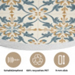 Patroon - Klassiek - Kleurrijk Akoestische PET Vilt - Rond klein 838 -closeup_DE