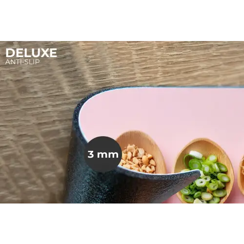 Ingrediënten - Lepels - Hout - Roze Placemat vinyl groot -closeup
