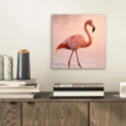 Flamingo - Water - Roze aluminium wit klein -sfeer1