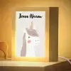 Eenhoorn - Pastel kleuren - Unicorn Light Box met kabel (Kinderlampje) klein -zzzz_3d_website