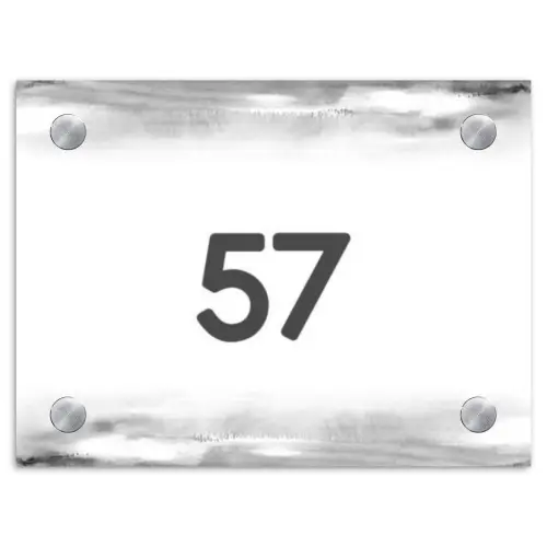 Aquarel - Zwart wit - Traditioneel Naambord Rechthoek middel -3d