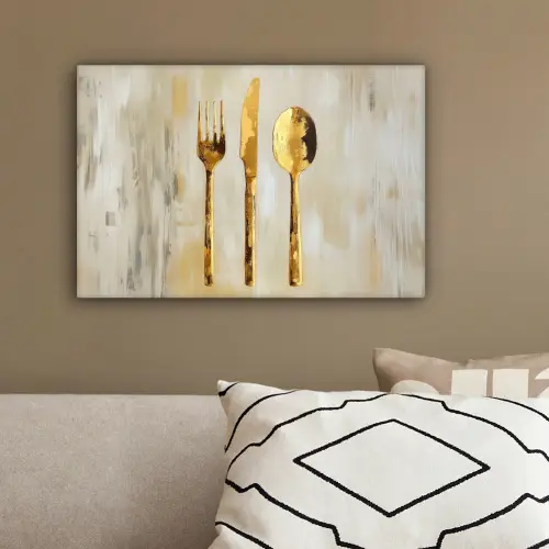 Verf - Goud - Bestek canvas 2cm klein -sfeer3