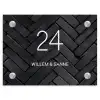 Zwarte tegels - Klassiek Naambord Rechthoek middel -3d