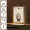 Knuffelbeer - Oranje bloemen - Vriendelijk Light Box met kabel (Kinderlampje) klein -USP_DE