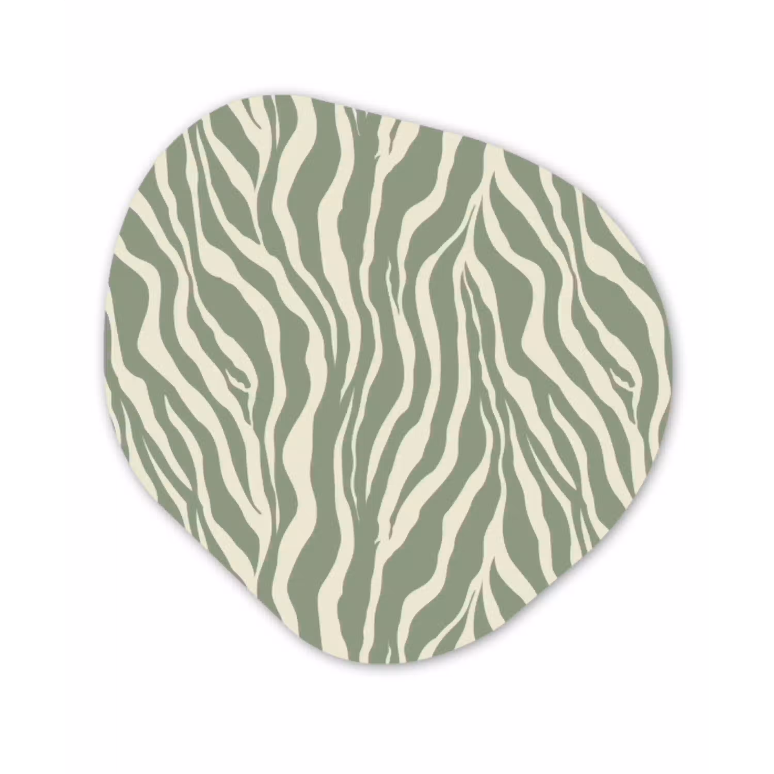 Zebra - Motief - Groen Wandcirkel Organisch Aluminium middel 851 -3d